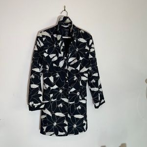 Black and White Floral Patterned Jacket